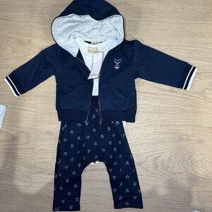 Navy Blue Baby Hoodie and Pants Set